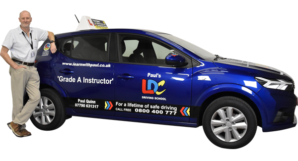 Paul Quinn driving school car